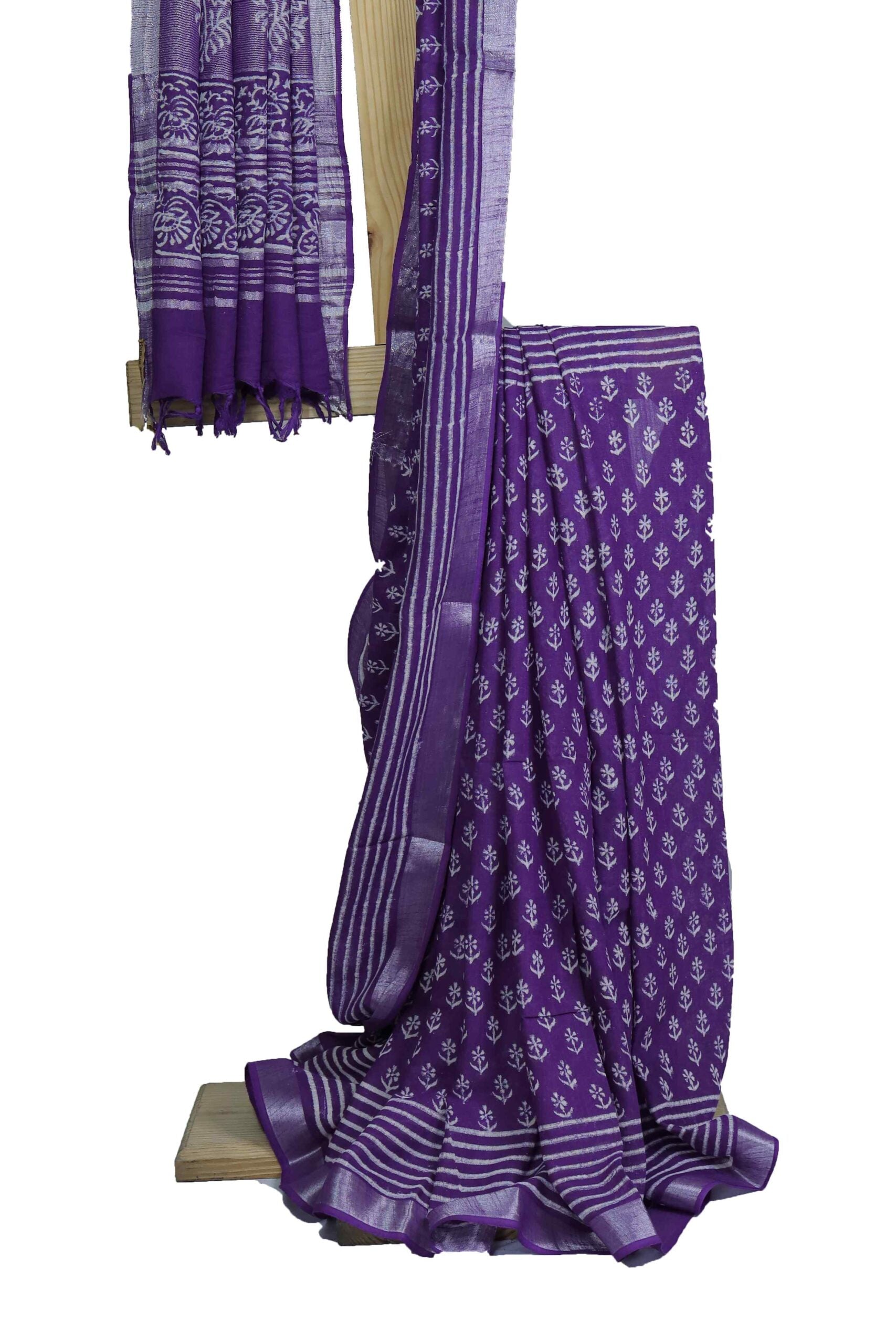 Black Linen Banarasi Silk Saree