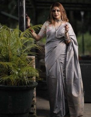 Grey Pure Soft Kanjiwaram