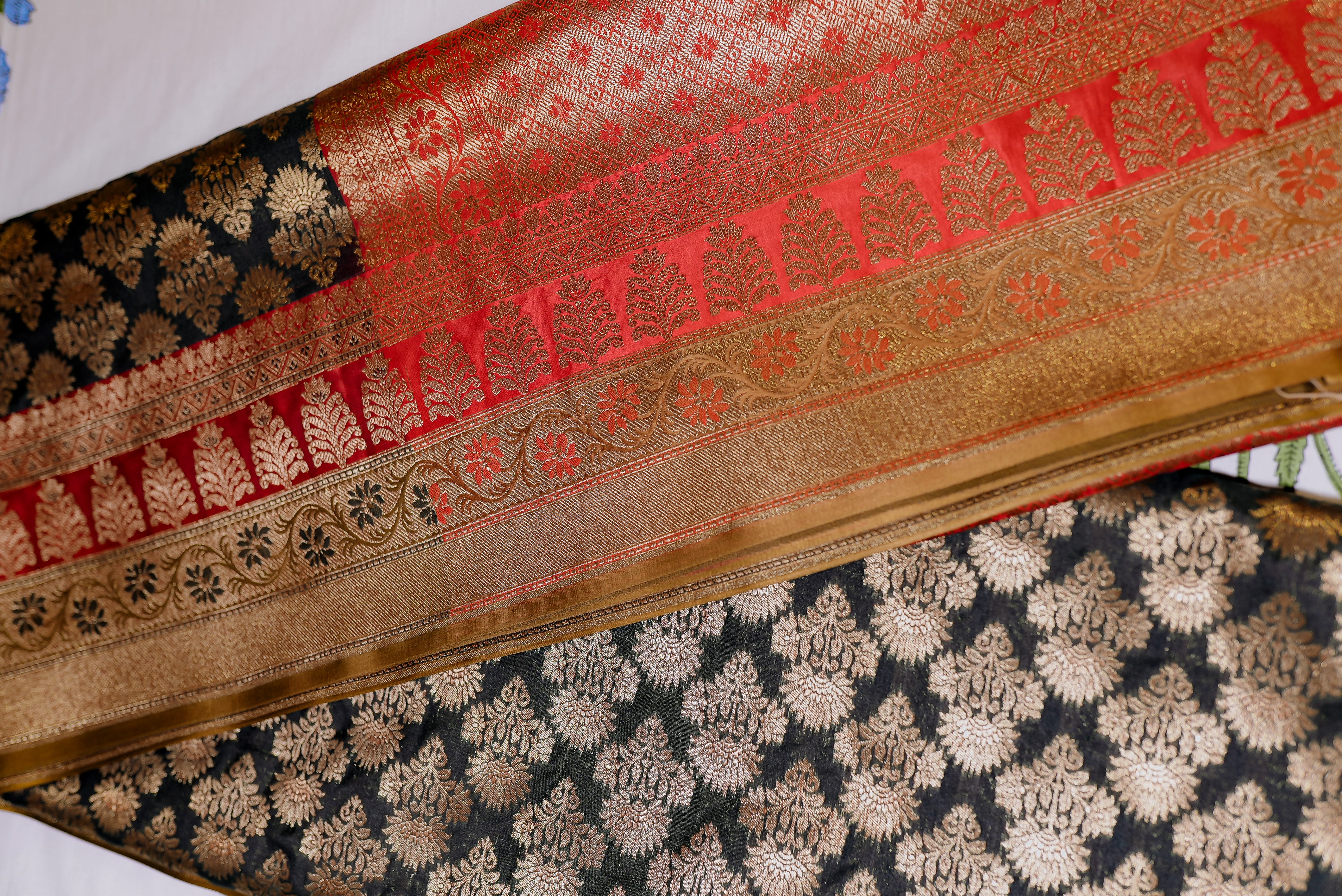 Black with red boader banarasi