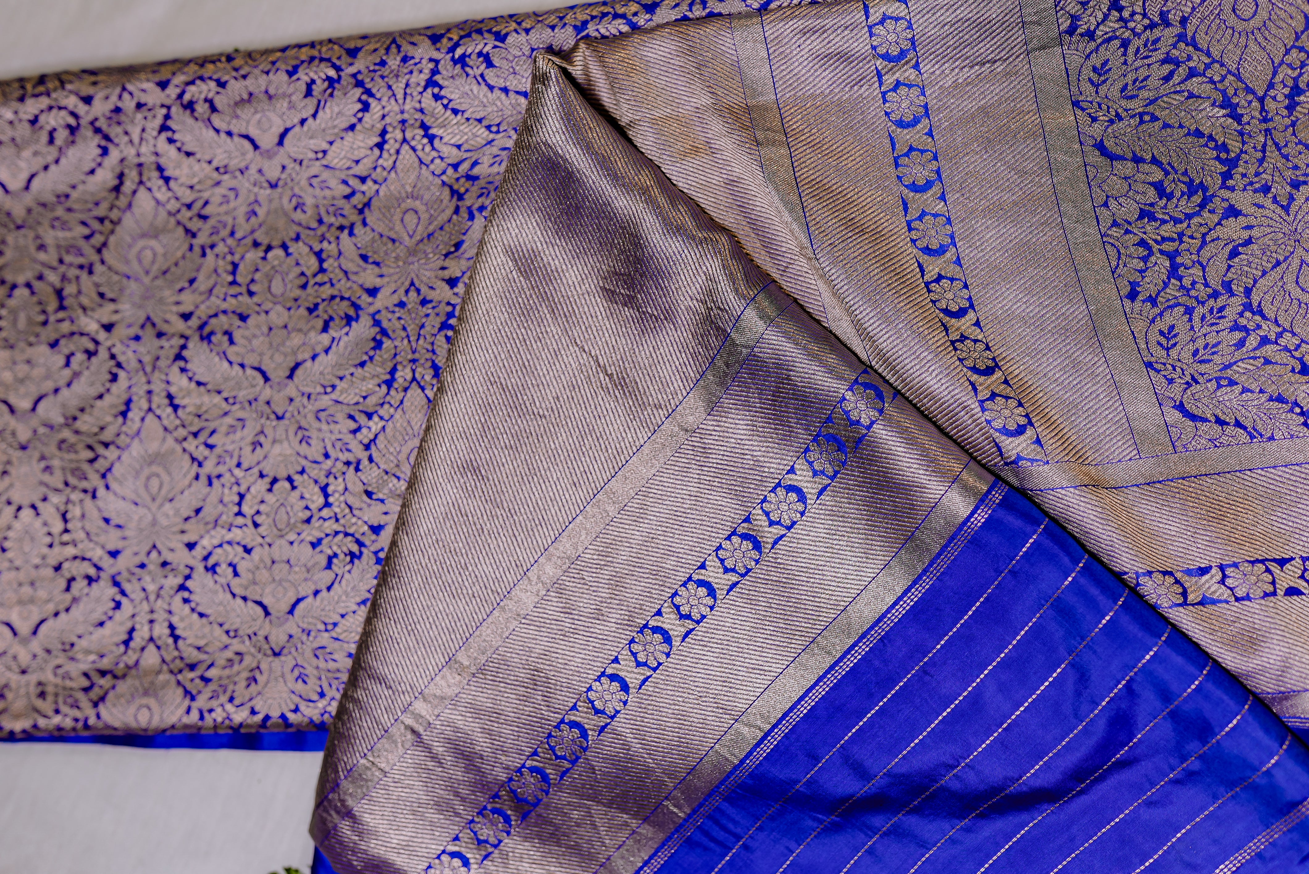 Blue banarsi brocade