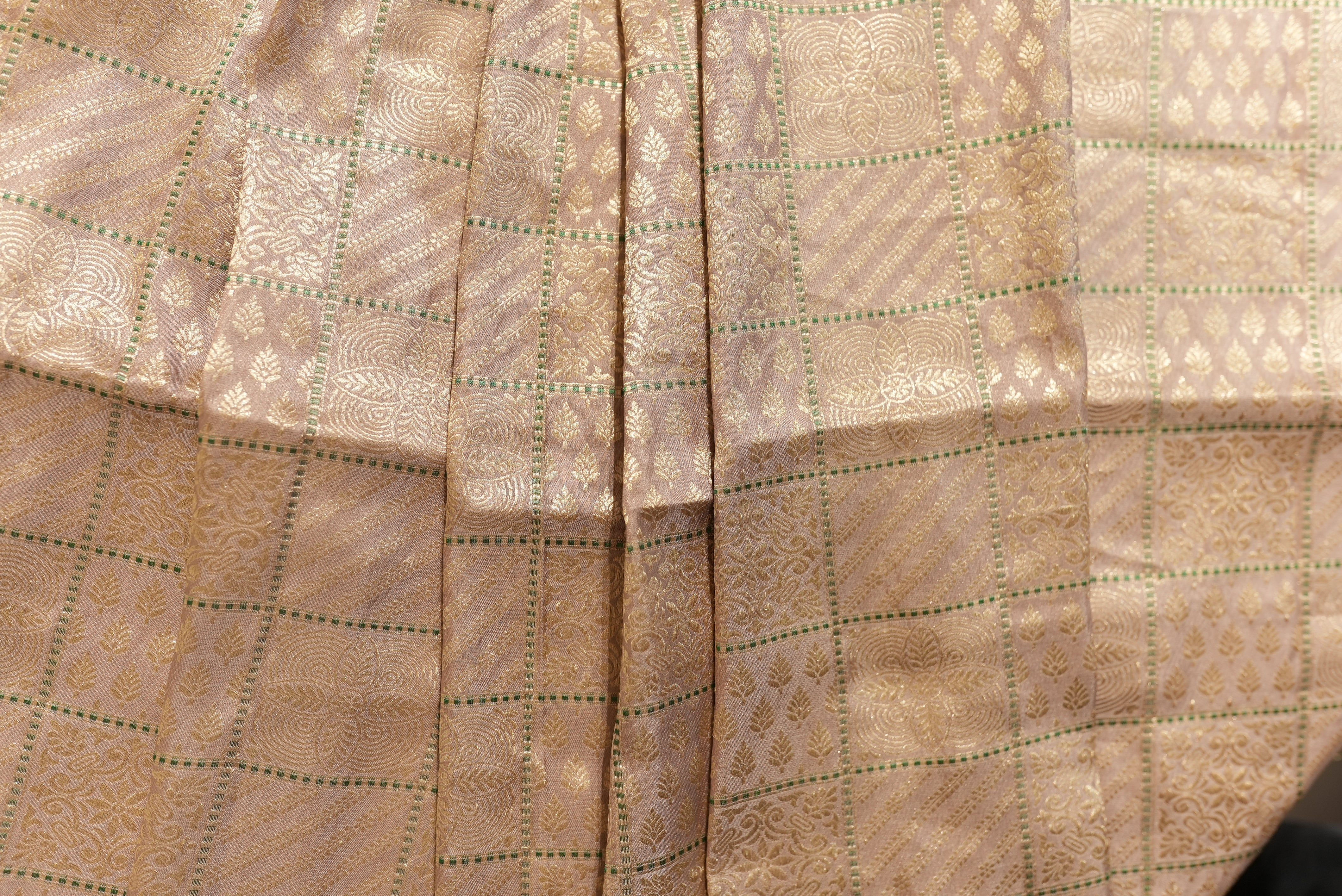 Coral pink banarasi brocade