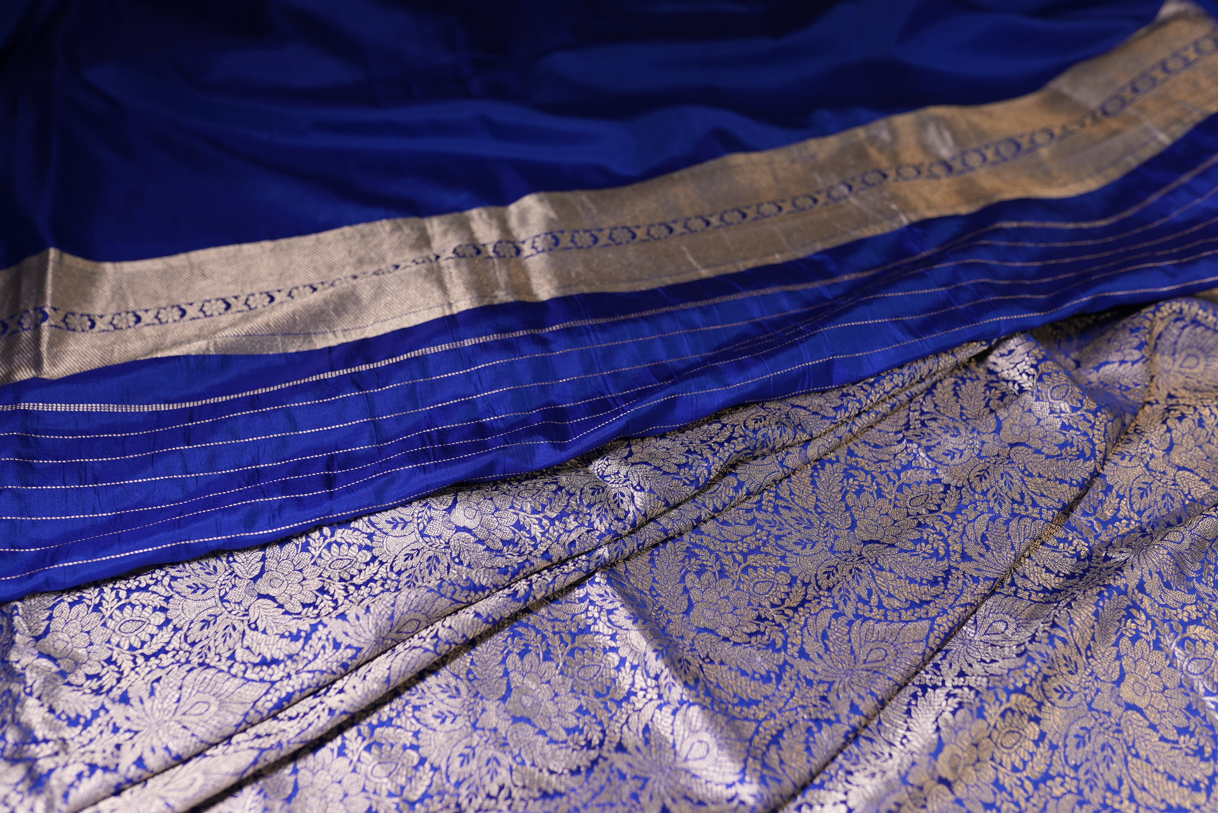 Dark blue banarasi