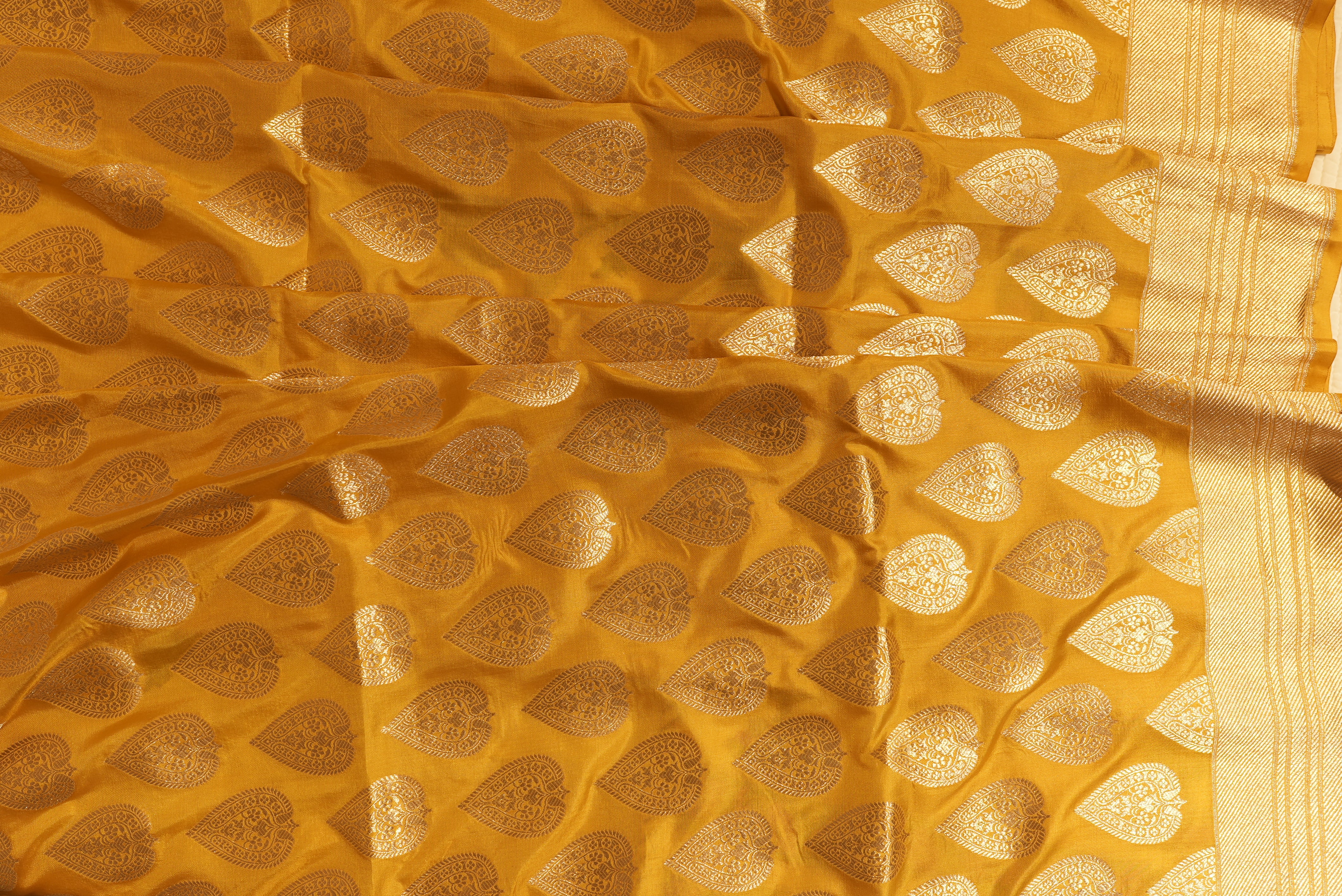 Golden yellow banarasi