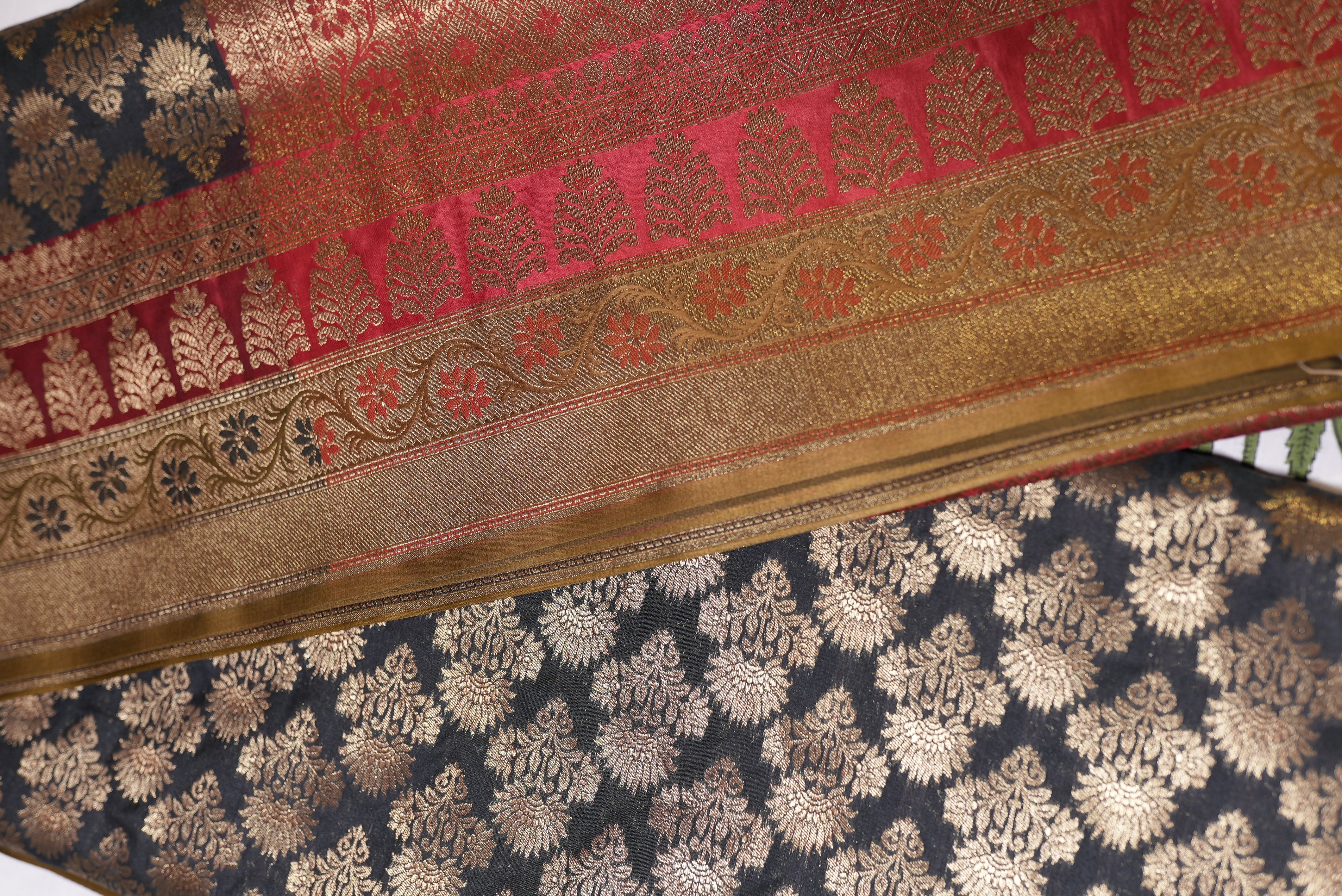 Black with red boader banarasi