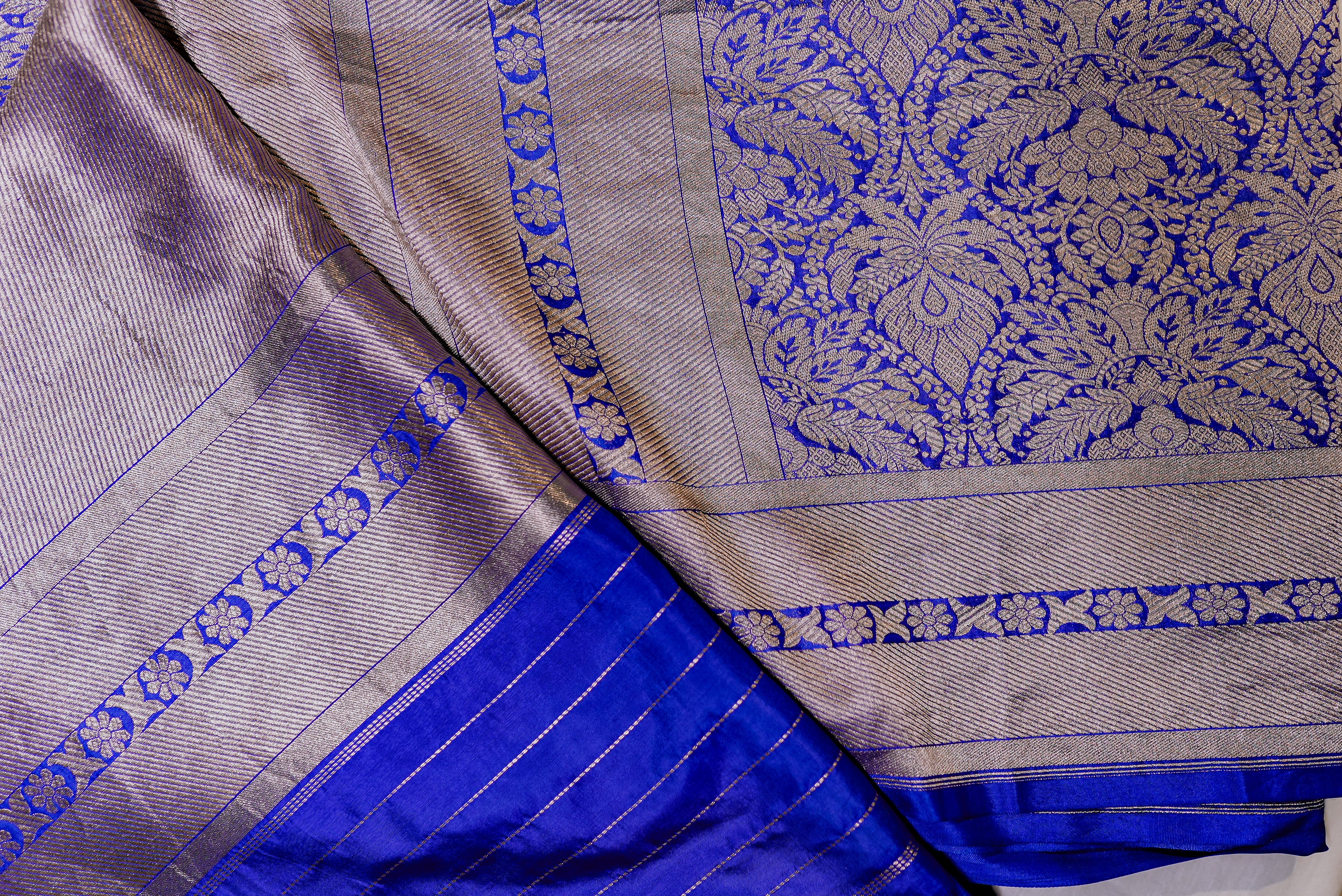Blue banarsi brocade