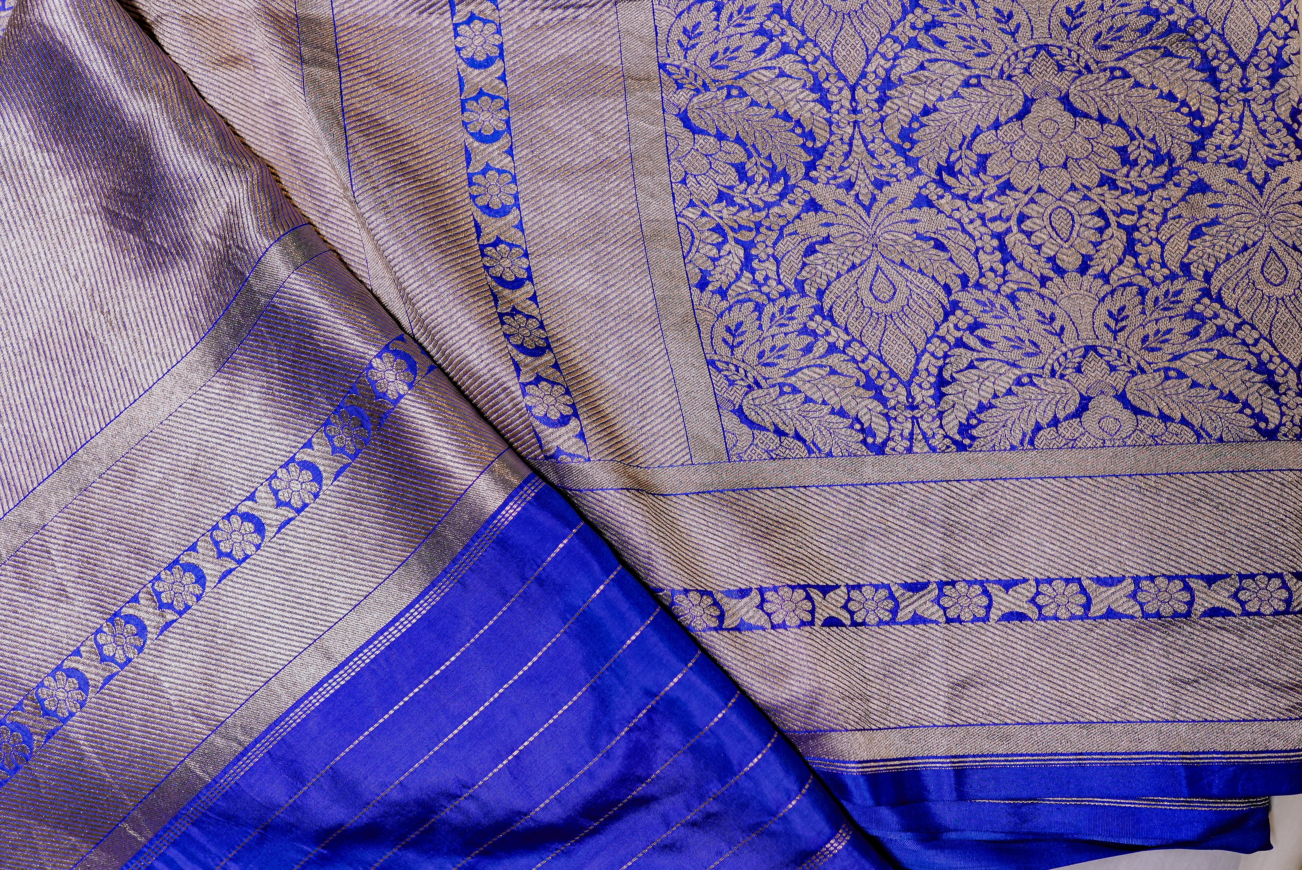 Blue banarsi brocade