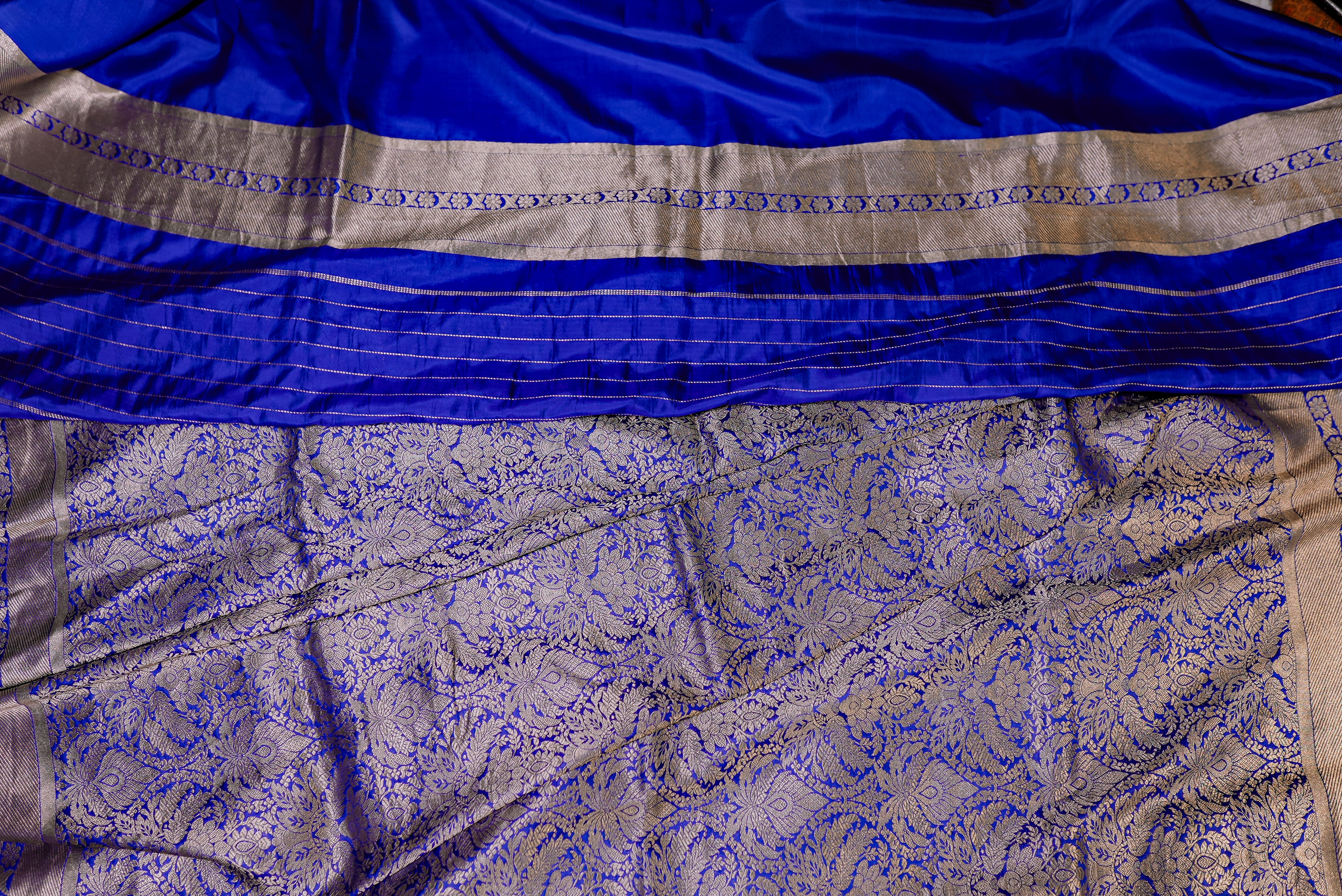 Blue banarsi brocade