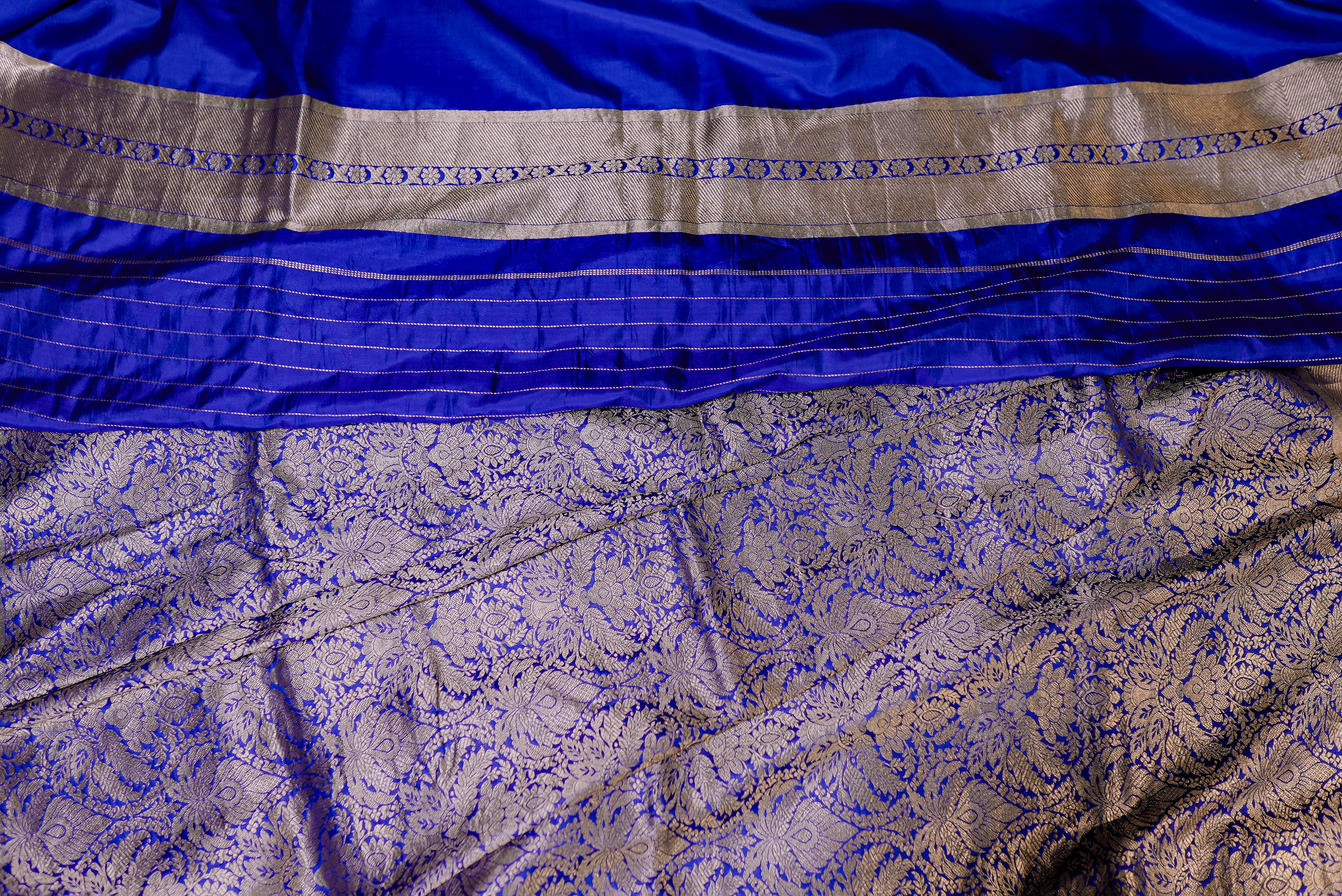 Blue banarsi brocade