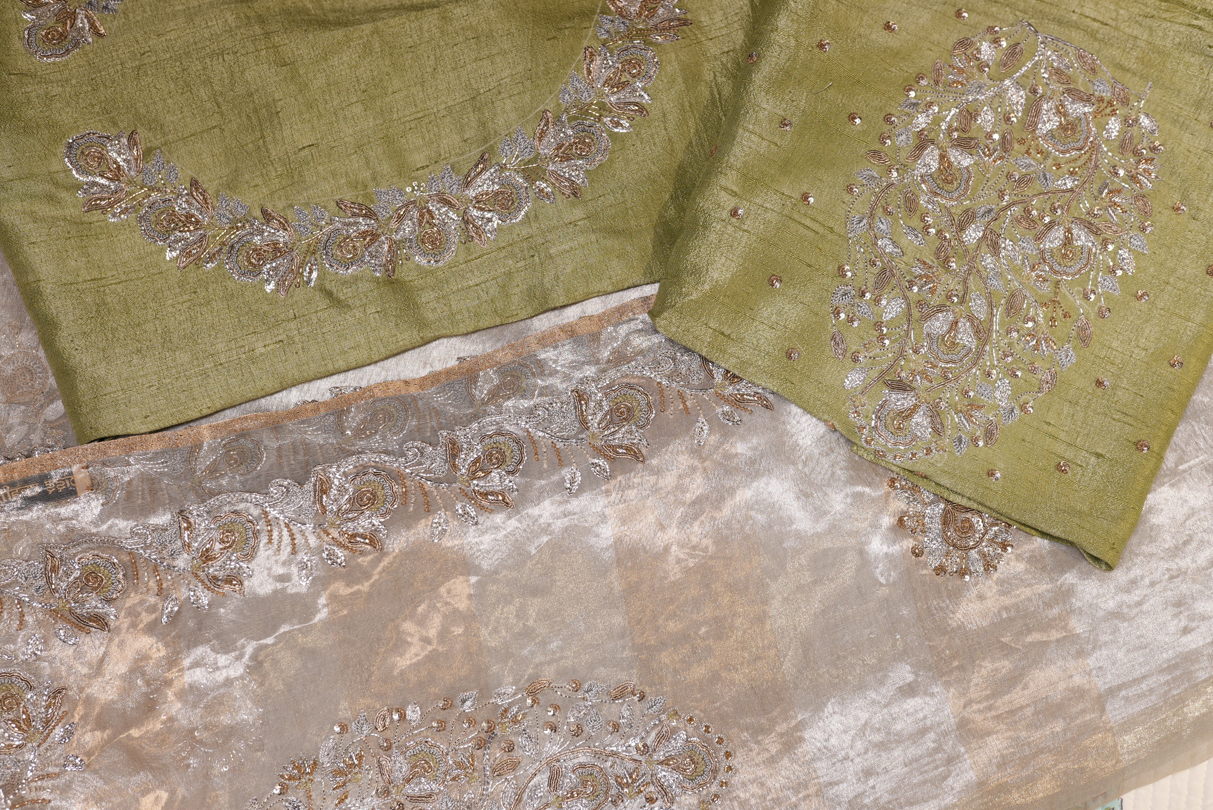 Pure Organza with hand embroidery