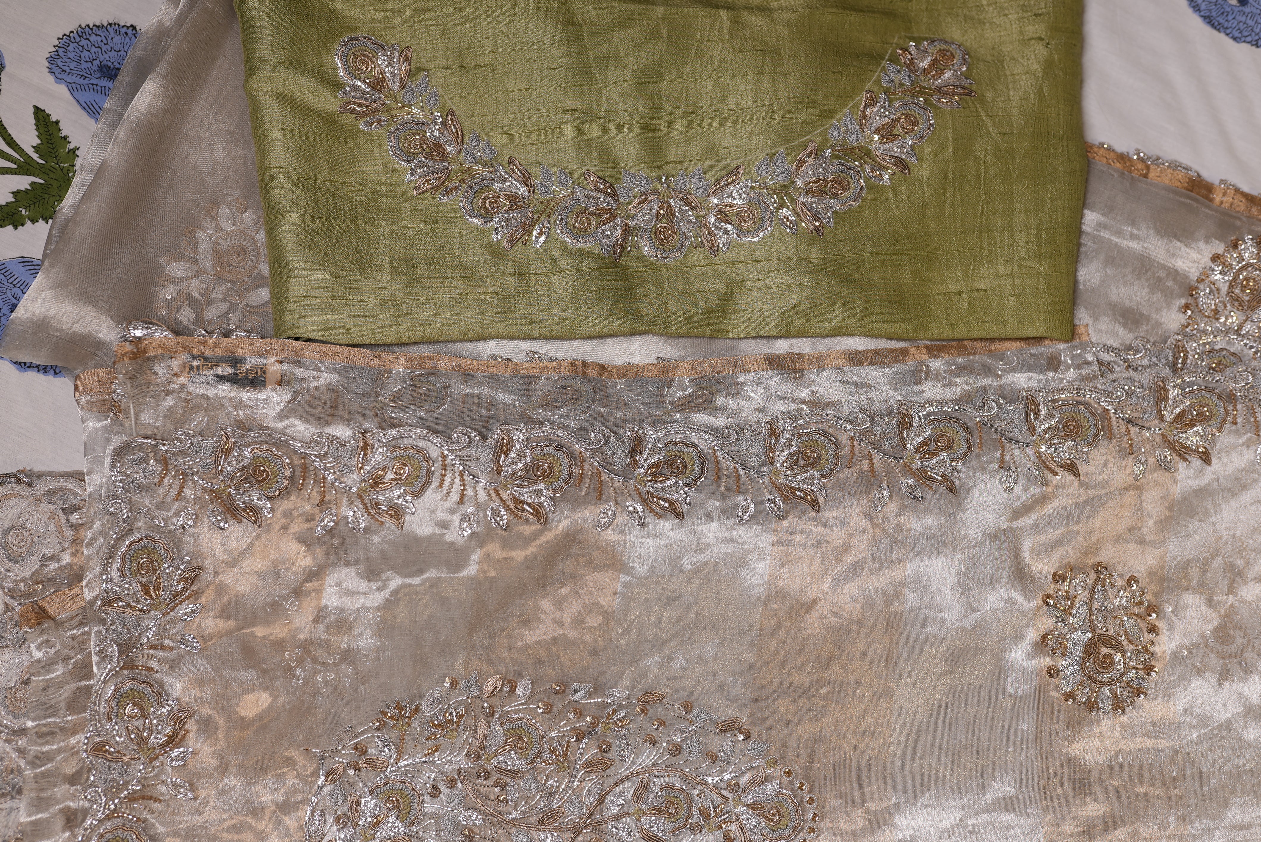 Pure Organza with hand embroidery