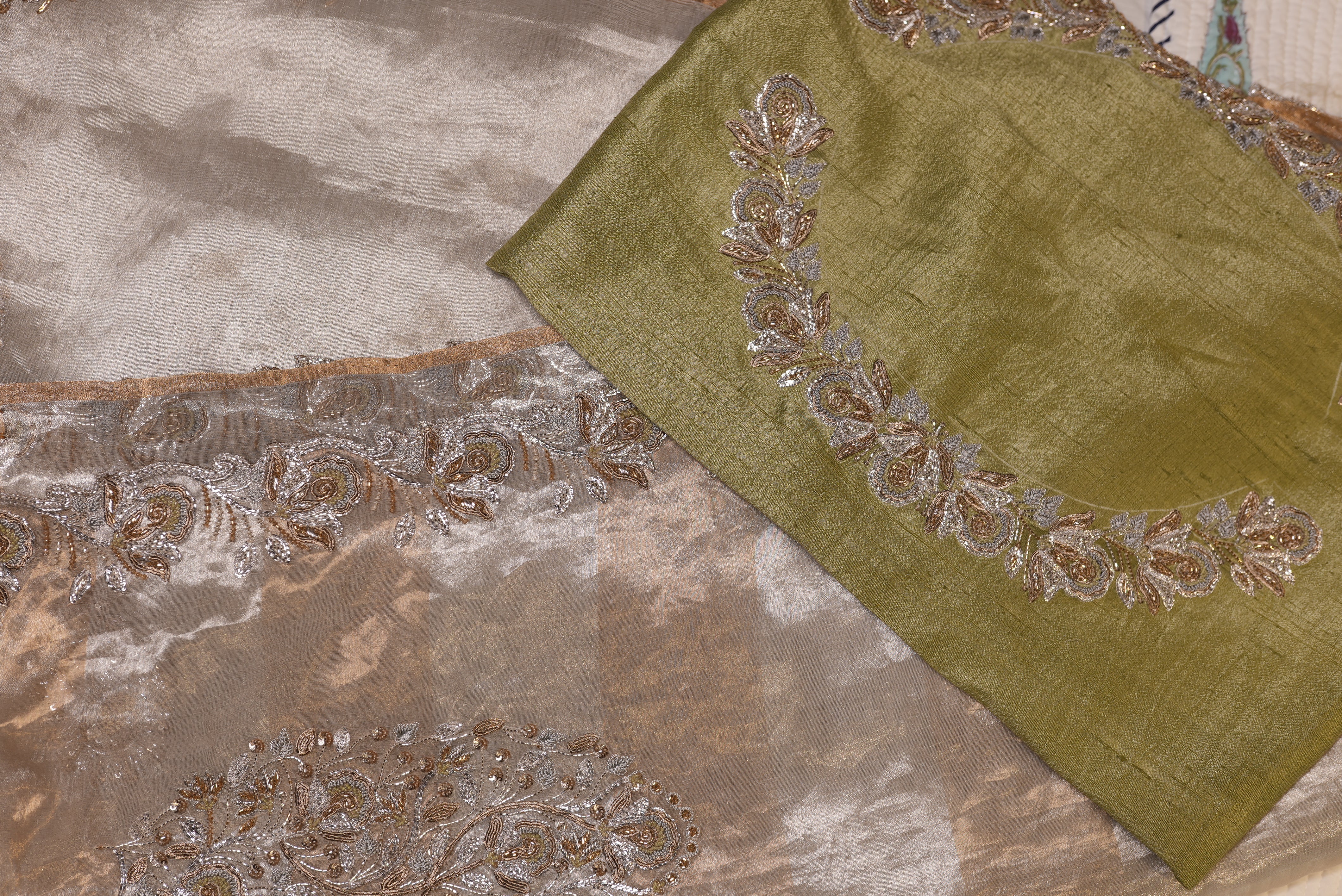 Pure Organza with hand embroidery