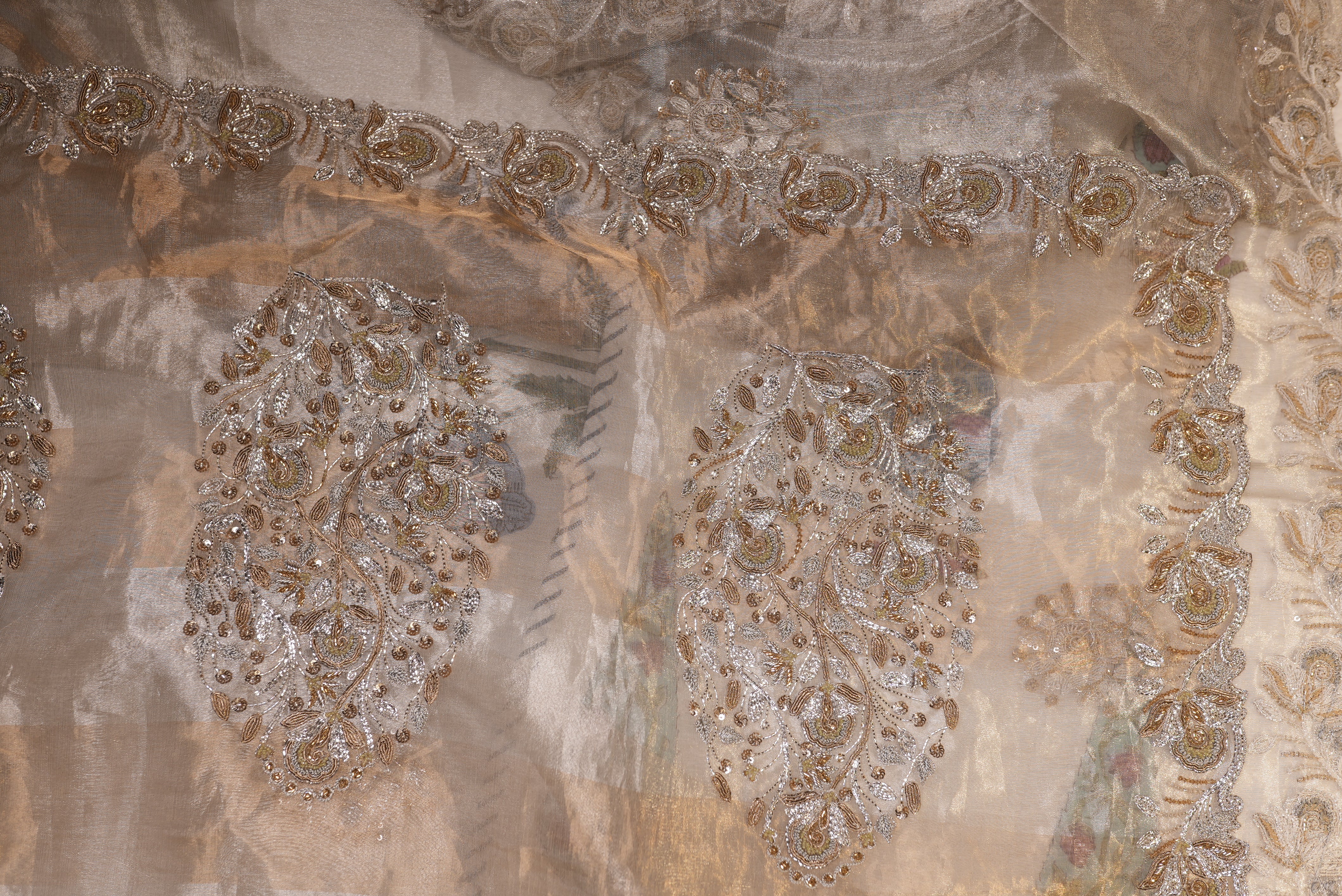 Pure Organza with hand embroidery