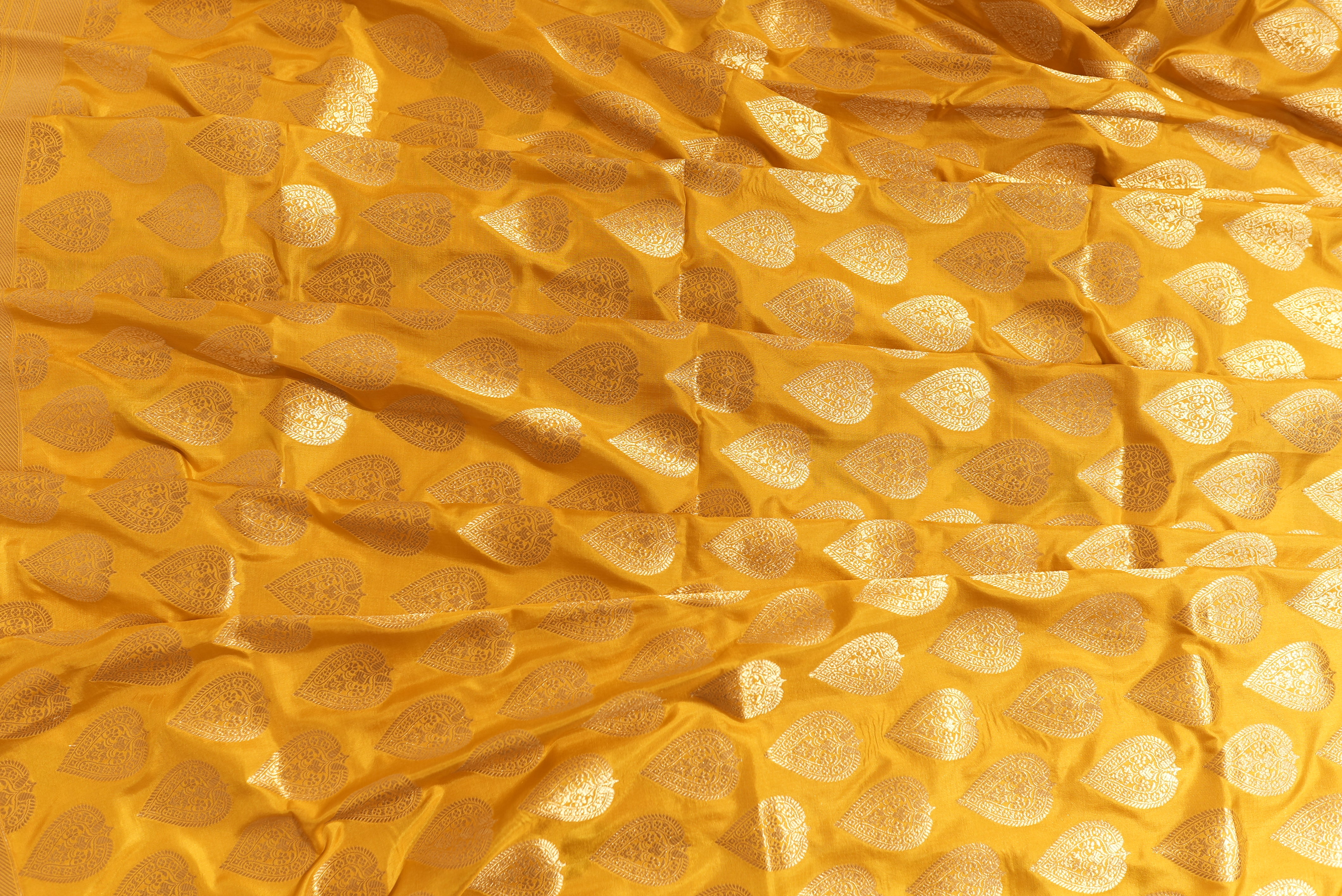 Golden yellow banarasi