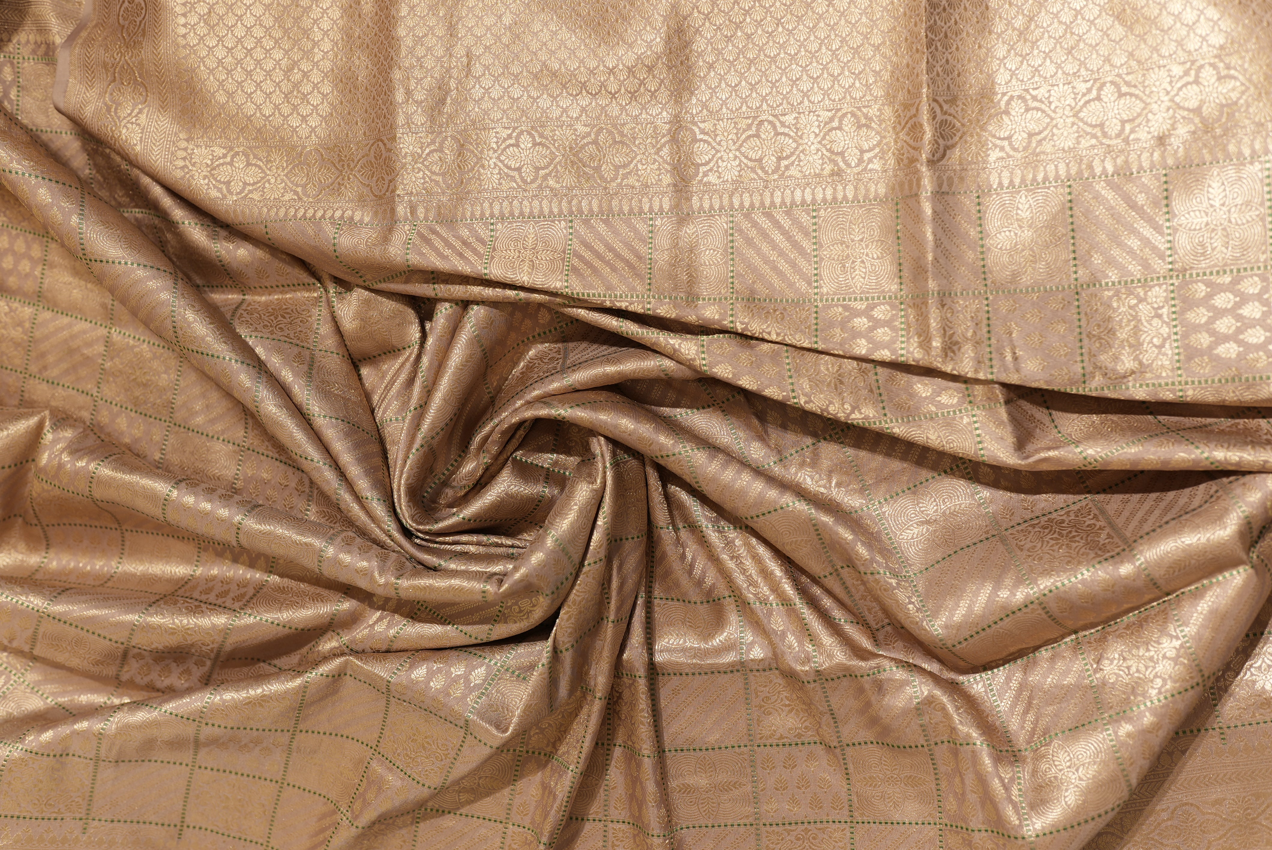 Coral pink banarasi brocade