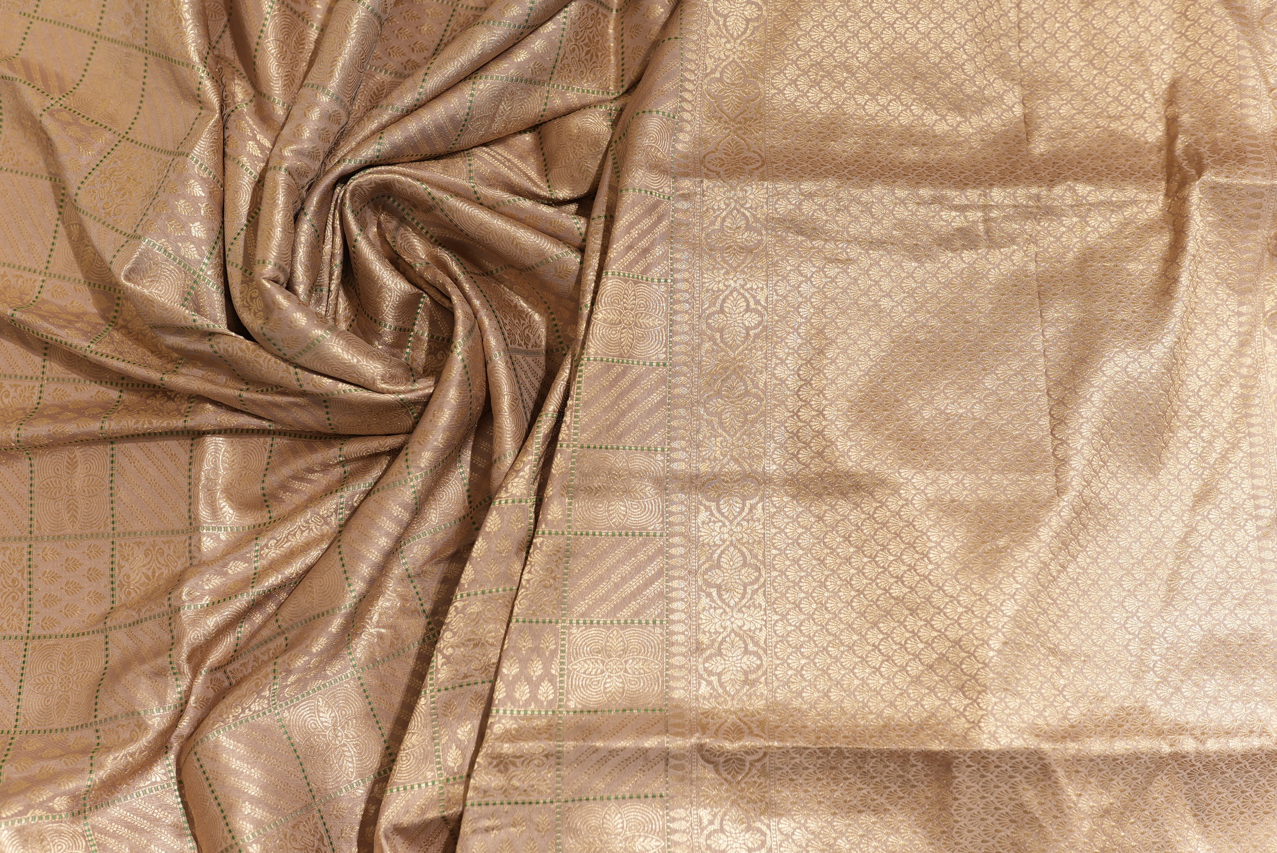 Coral pink banarasi brocade