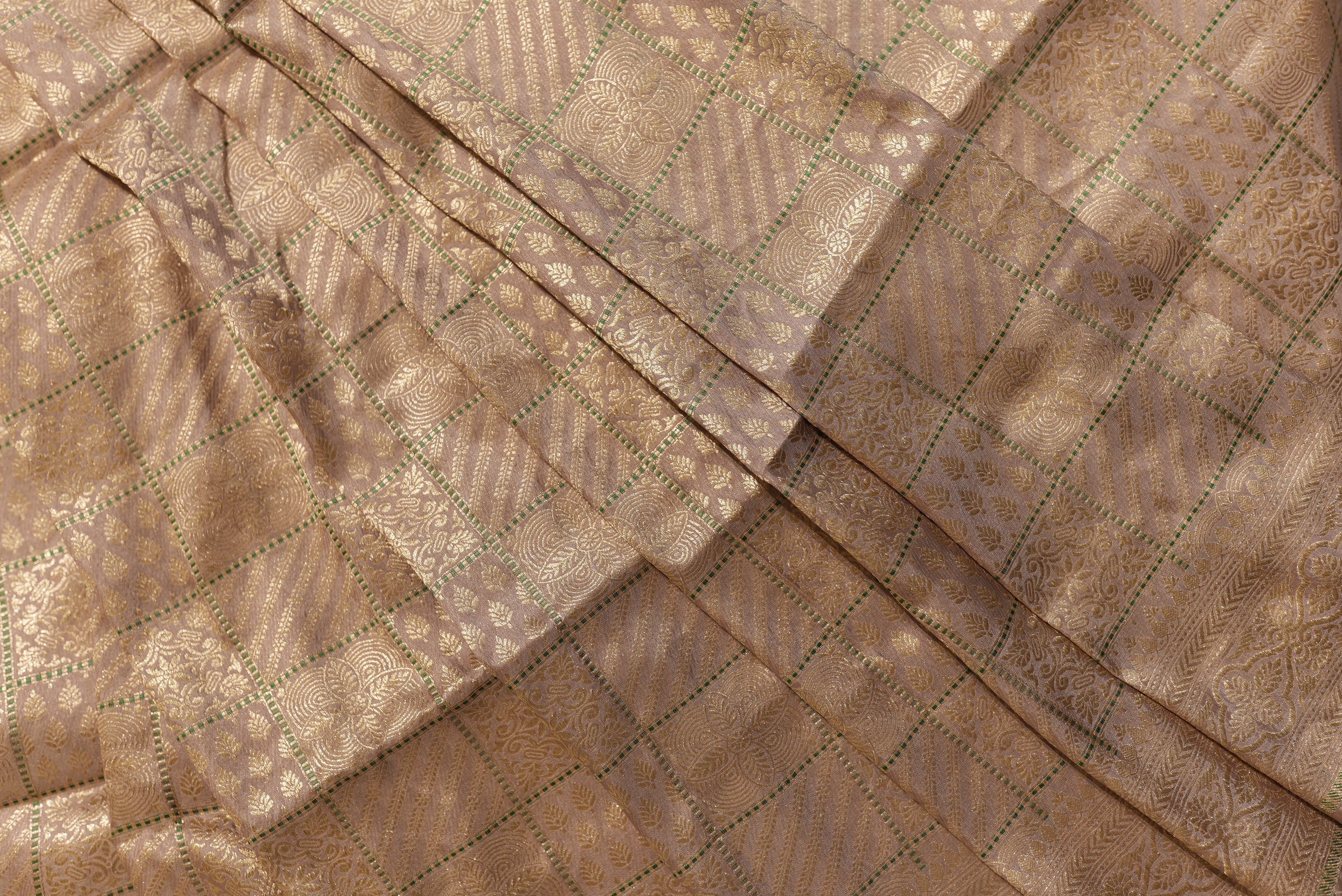 Coral pink banarasi brocade