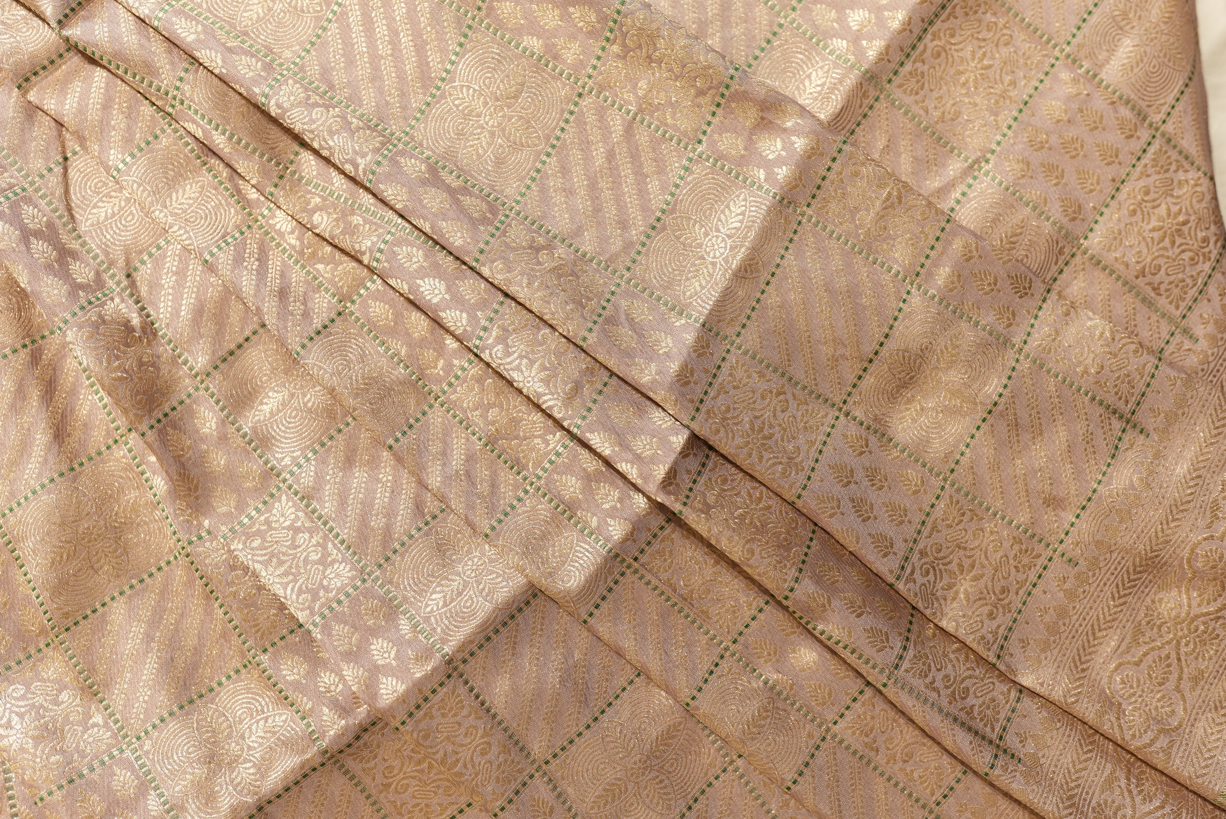 Coral pink banarasi brocade