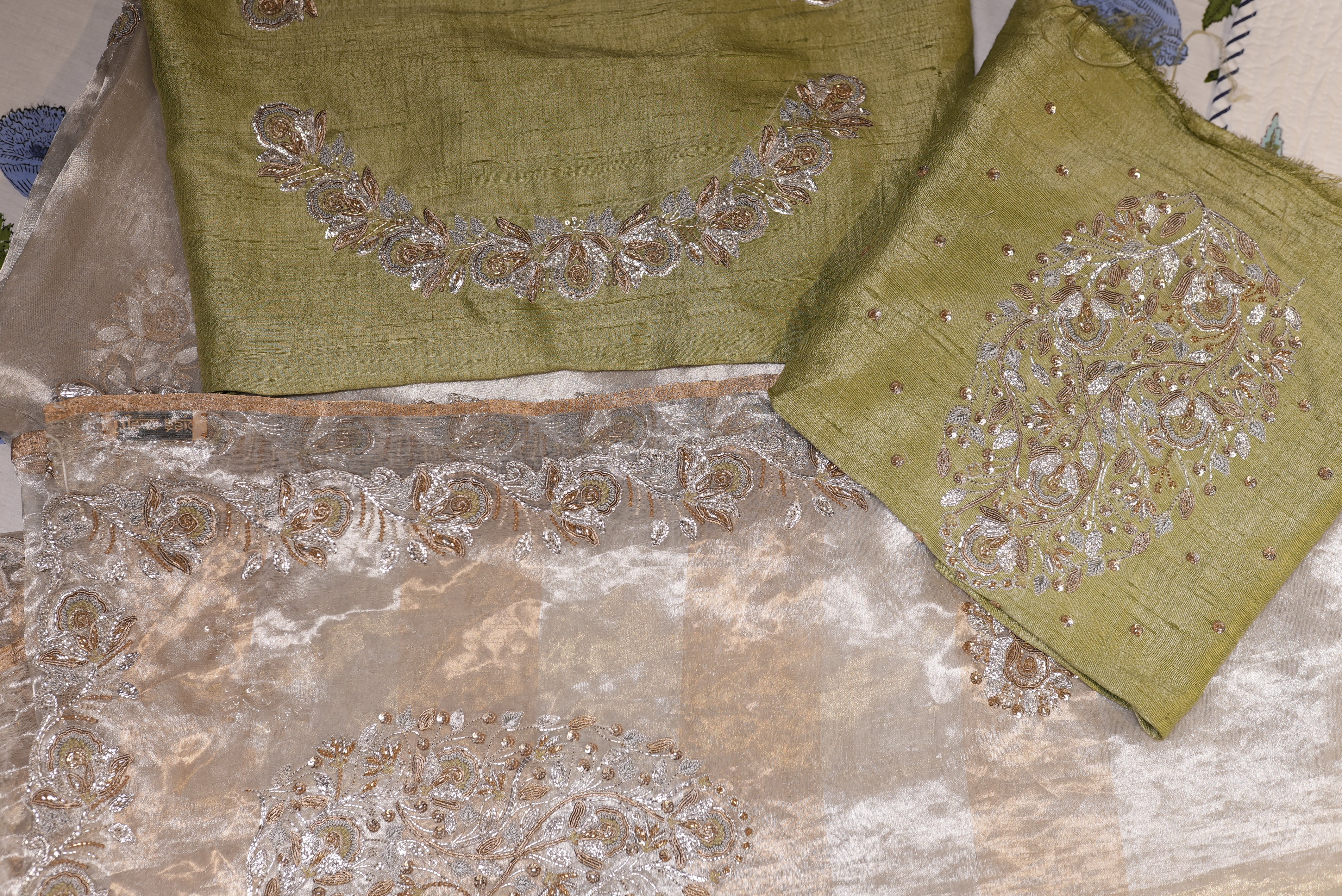 Pure Organza with hand embroidery